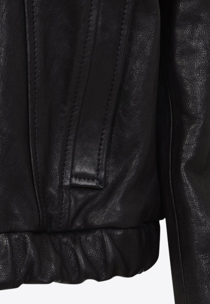 Zip-Up Leather Jacket