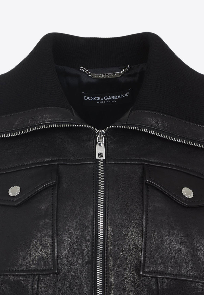 Zip-Up Leather Jacket