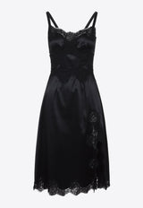 Lace-Insert Knee-Length Dress
