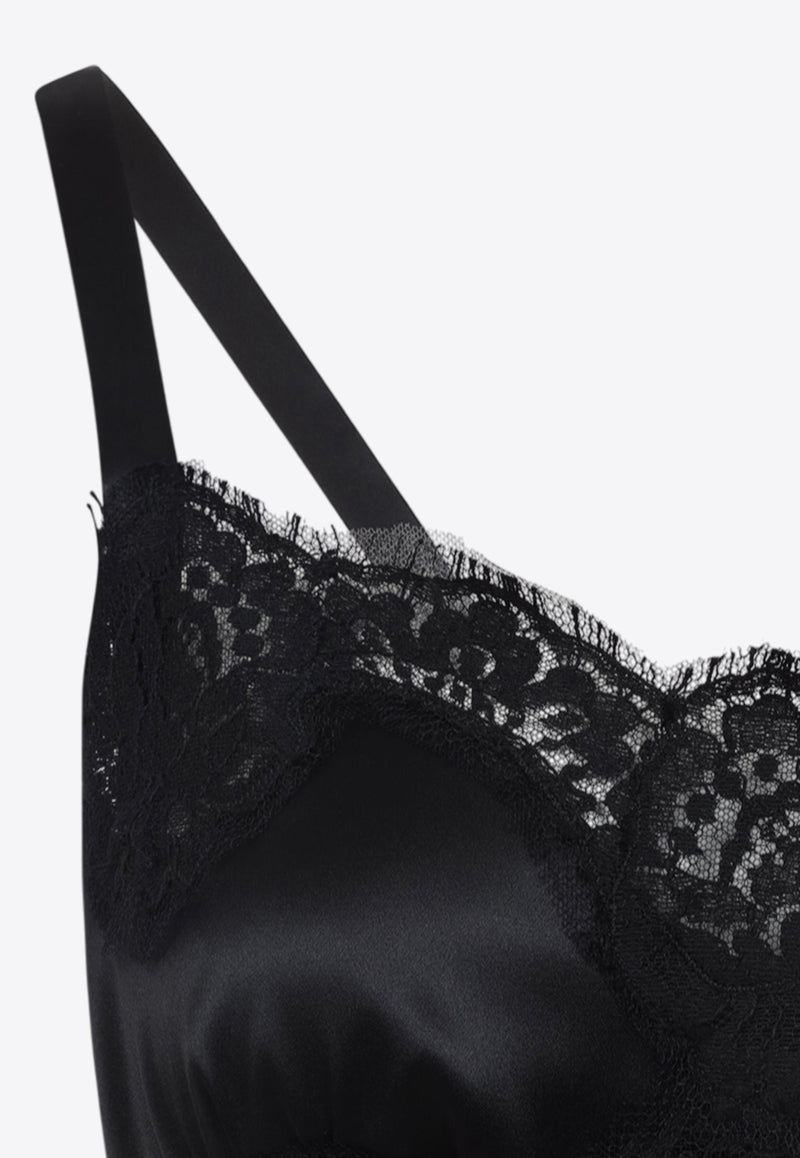 Lace-Insert Knee-Length Dress