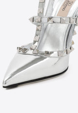 Valentino Rockstud 100 Mirror Leather Pumps Silver 3W2S0393WRP S13