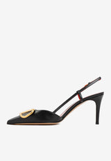 80 VLogo Leather Slingback Pumps