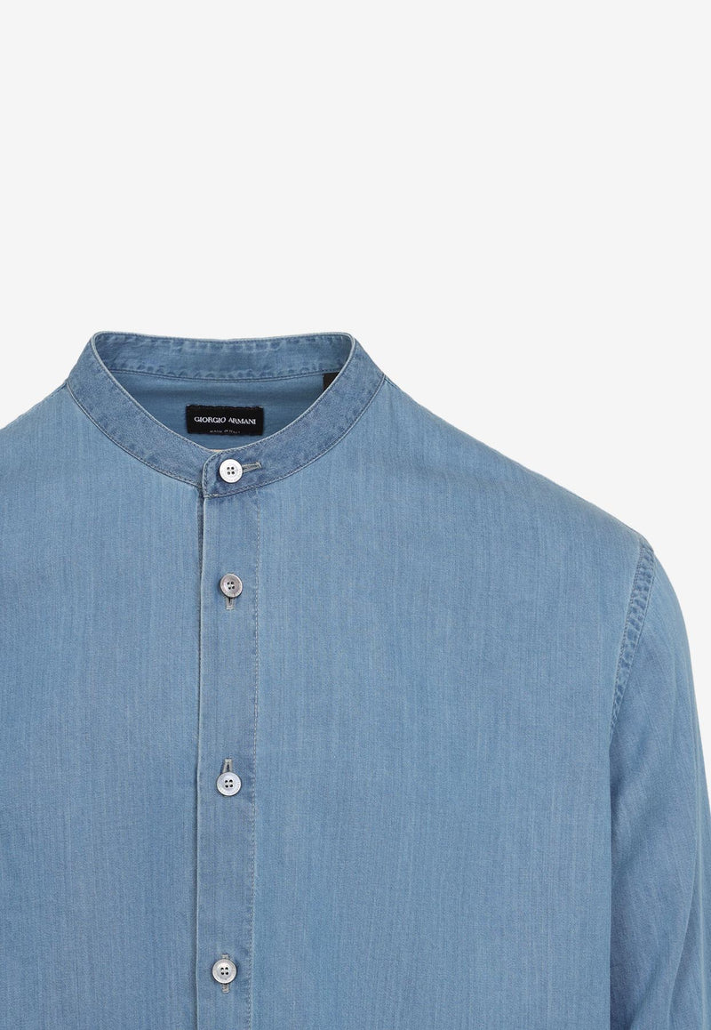 Long-Sleeved Denim Shirt