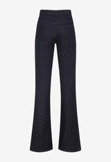 Logo Patch Flared-Leg Jeans