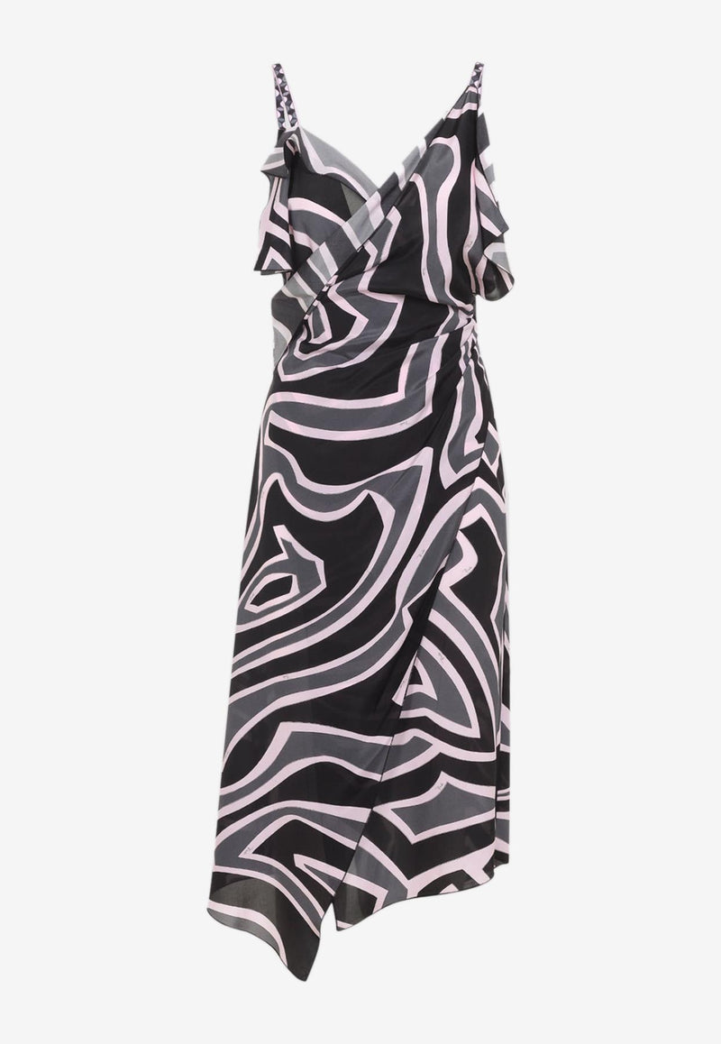 Geometric Print Midi Dress