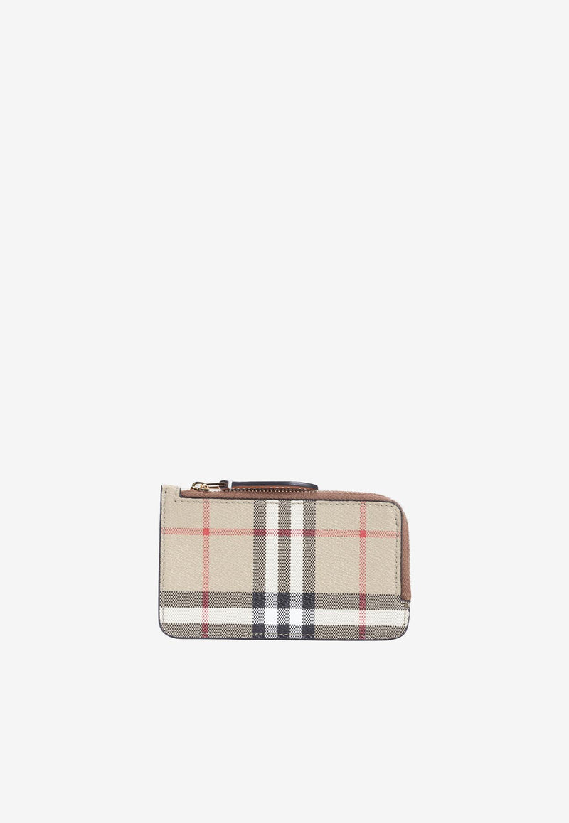 Somerset Checked Leather Zipped Cardholder