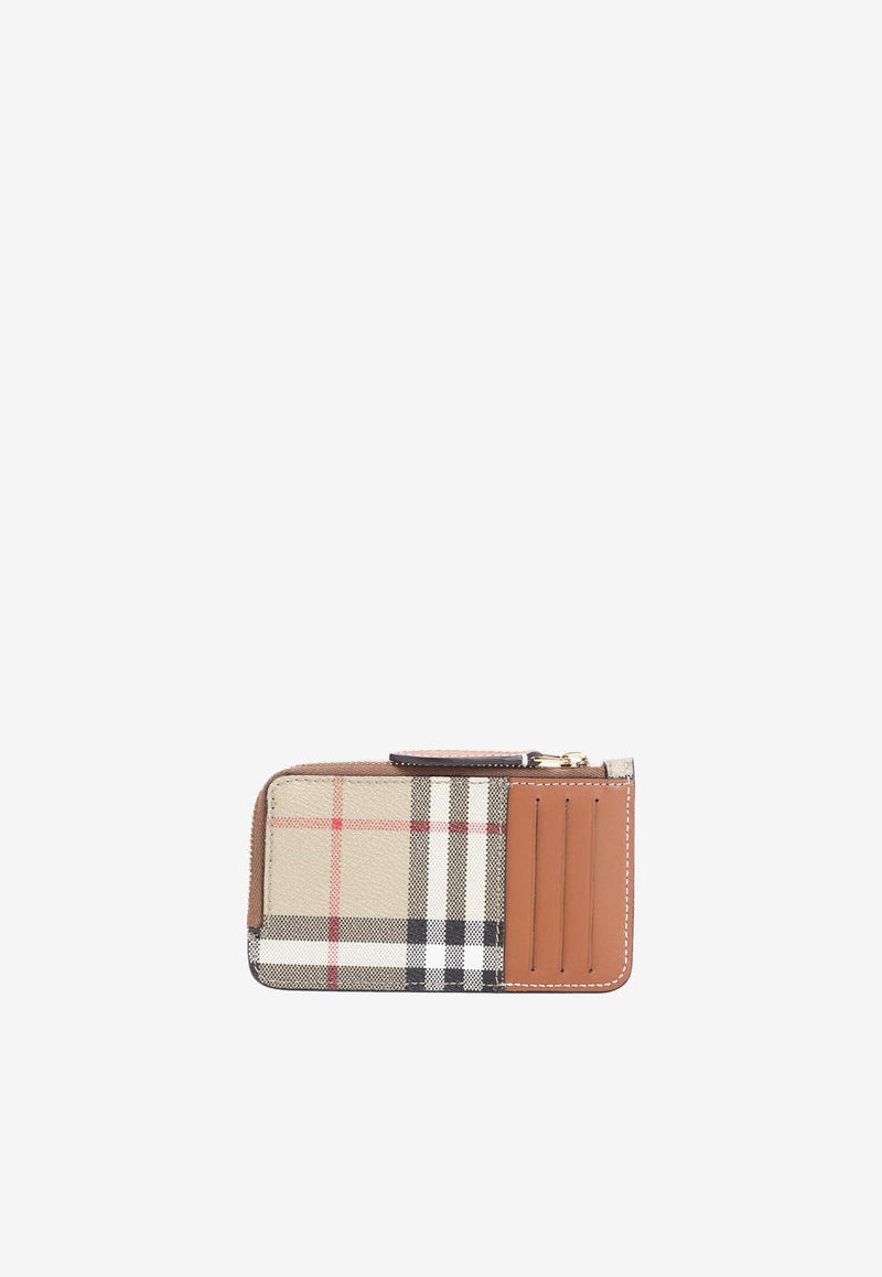 Somerset Checked Leather Zipped Cardholder