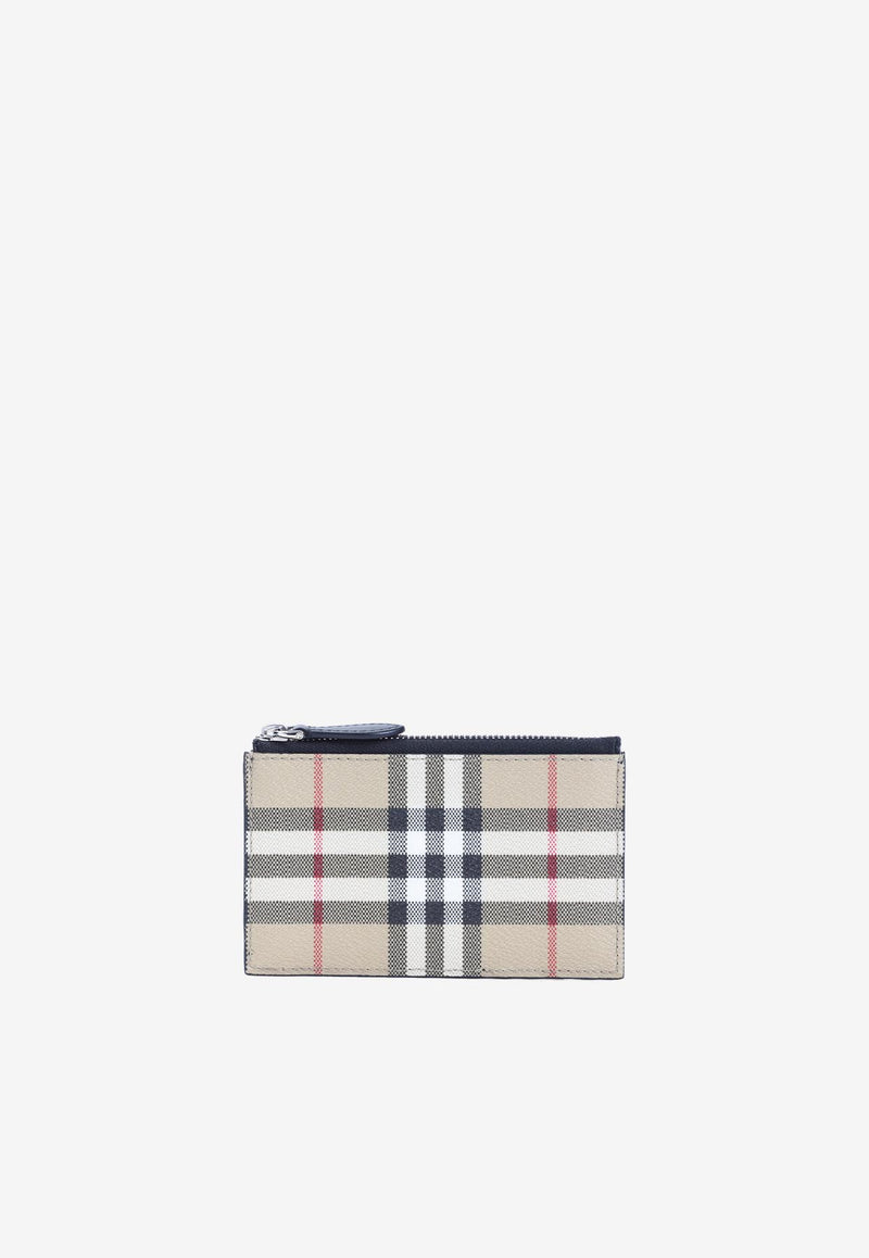 Alwyn Checked Leather Zipped Cardholder