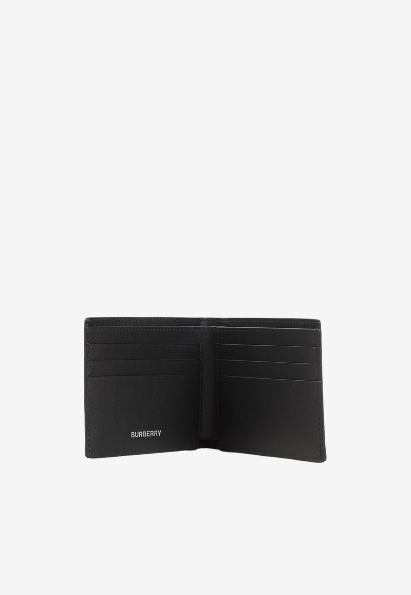 Bi-Fold Check Leather Wallet
