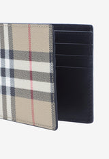 Bi-Fold Check Leather Wallet