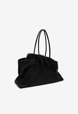 The Attico Medium La Passeggiata Calf Leather Shoulder Bag Black 250WAH00054LBT019A/Q_ATTIC-100