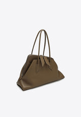 The Attico Medium La Passeggiata Leather Tote Bag Camel 250WAH00054LBT019A/Q_ATTIC-046