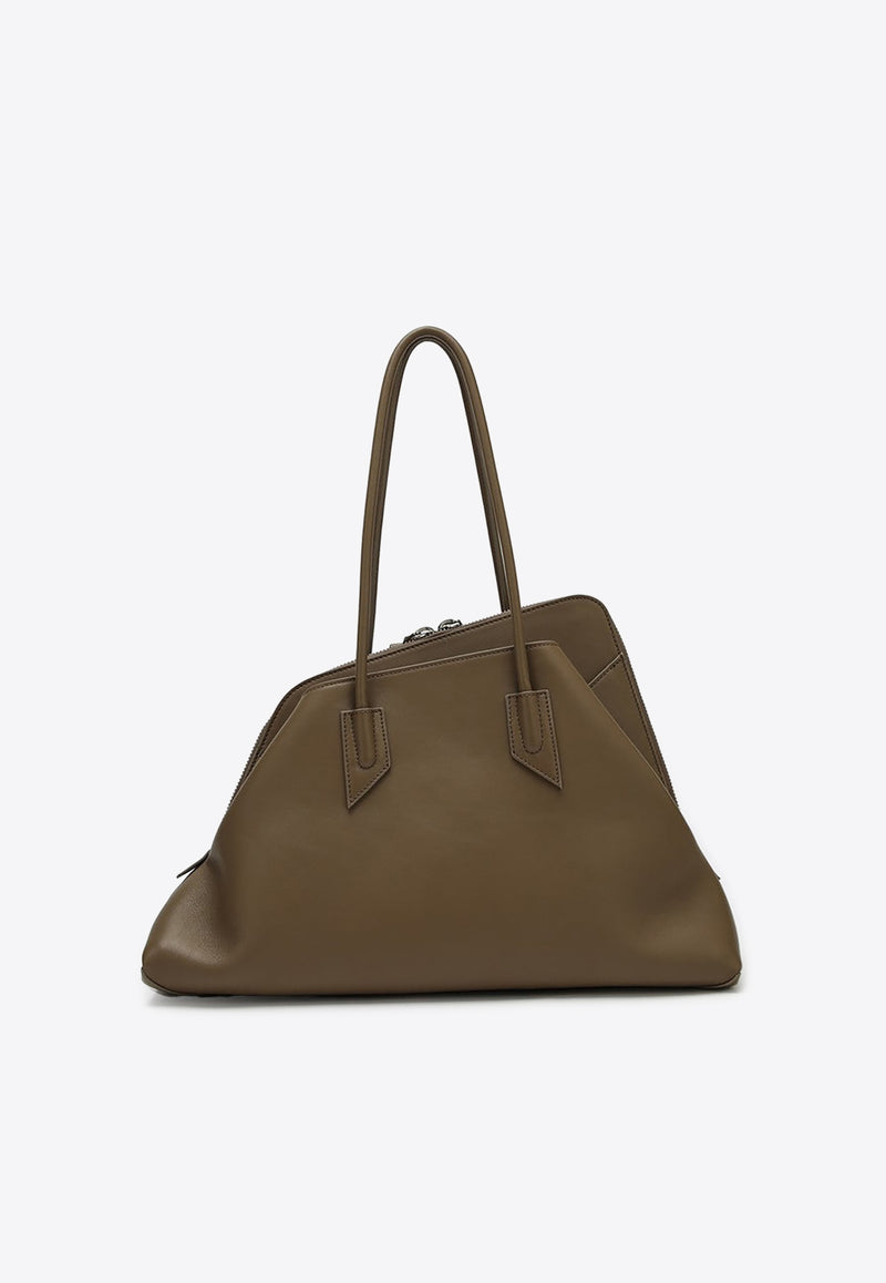 The Attico Medium La Passeggiata Leather Tote Bag Camel 250WAH00054LBT019A/Q_ATTIC-046