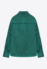 The Attico Oversized Asymmetrical Buttoned Shirt Green 250WCB00074DDC098A/Q_ATTIC-017