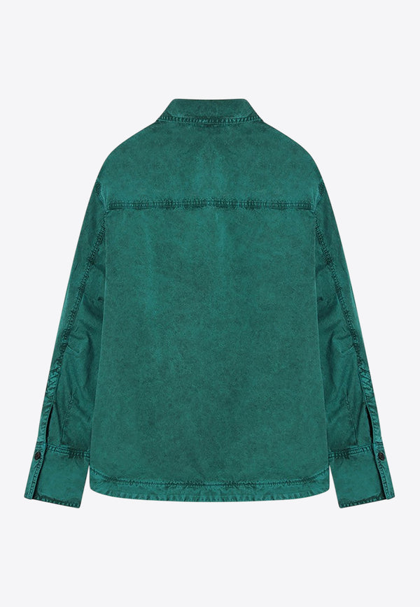 The Attico Oversized Asymmetrical Buttoned Shirt Green 250WCB00074DDC098A/Q_ATTIC-017