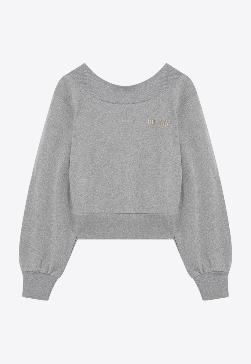 The Attico Cut-Out Cropped Sweatshirt Gray 250WCF00020JJF007A/Q_ATTIC-876