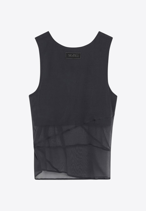 The Attico Silk Tank Top Gray 250WCI00014SSS017A/Q_ATTIC-084