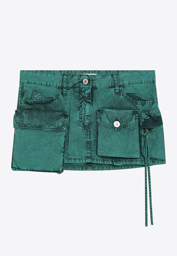 The Attico Fay Mini Cargo Denim Skirt Green 250WCR00136DDC098A/Q_ATTIC-017
