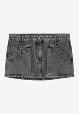 The Attico Mini Denim Skirt Black 250WCR00137DDD104A/Q_ATTIC-100