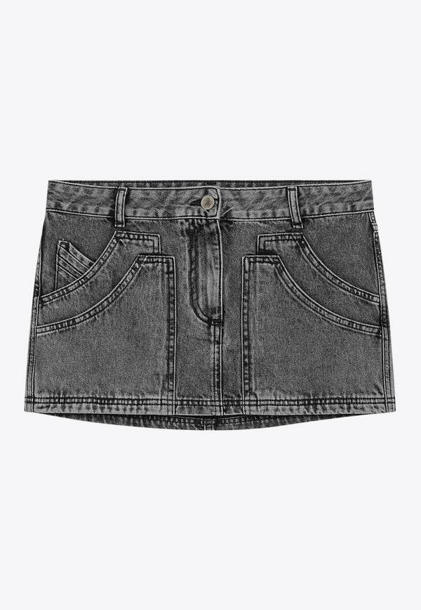 The Attico Mini Denim Skirt Black 250WCR00137DDD104A/Q_ATTIC-100