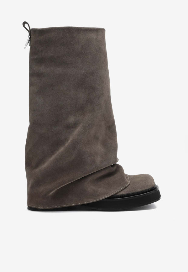 The Attico Robin Suede Mid-Calf Boots Taupe 250WSH0079LBT040AA/S_ATTIC-215