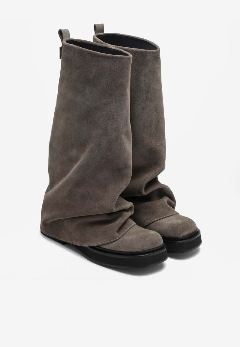 The Attico Robin Suede Mid-Calf Boots Taupe 250WSH0079LBT040AA/S_ATTIC-215