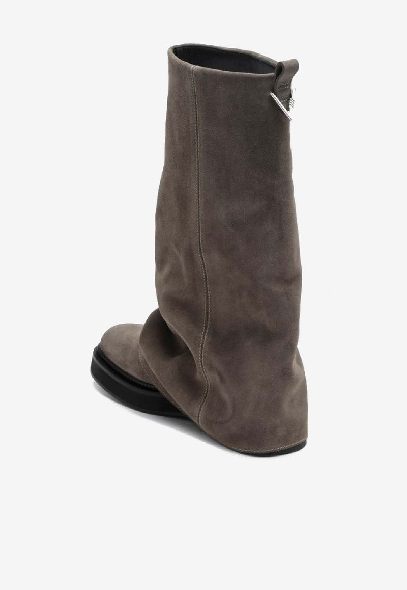 The Attico Robin Suede Mid-Calf Boots Taupe 250WSH0079LBT040AA/S_ATTIC-215