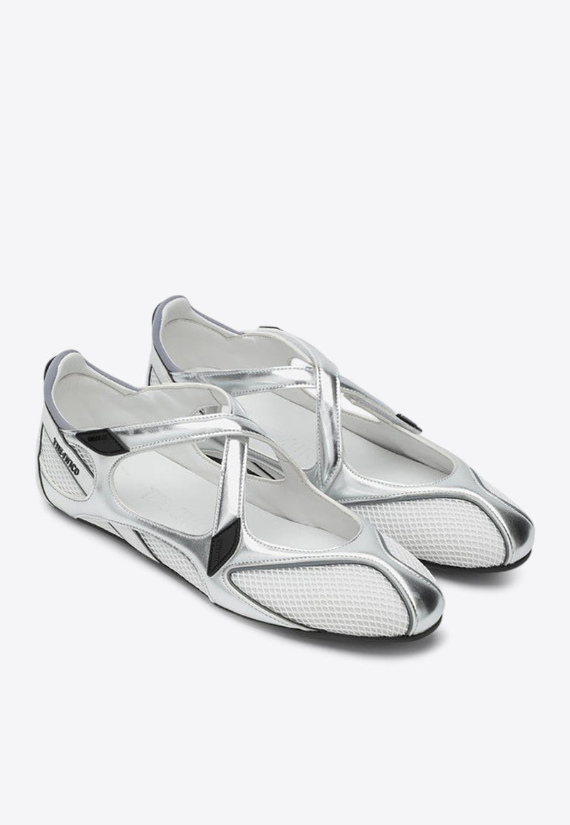 The Attico Floor 01 Metallic Ballet Flats Silver 250WSH00871MIX024A/R_ATTIC-002