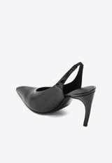 The Attico Viper 95 Patent Leather Slingback Pumps Black 250WSH00875EEE056A/R_ATTIC-100