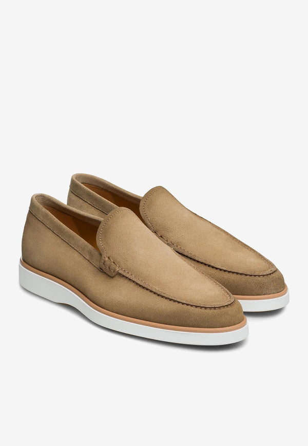 MAGNANNI Lourenco Suede Cushioned Loafers Beige 25117_BEIGE