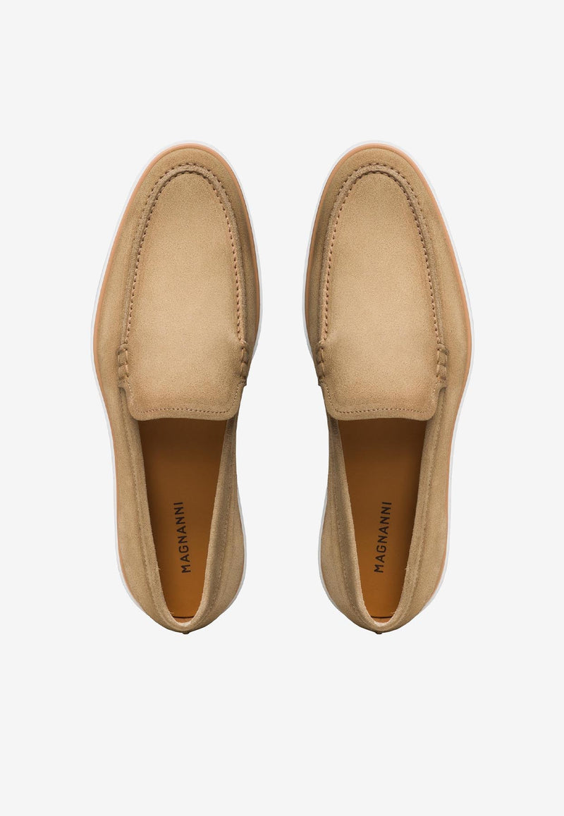 MAGNANNI Lourenco Suede Cushioned Loafers Beige 25117_BEIGE