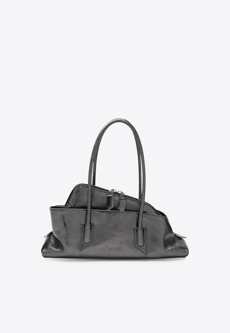 The Attico Small La Passeggiata Laminated Leather Shoulder Bag Gray 251WAH00058LBT070A/R_ATTIC-233