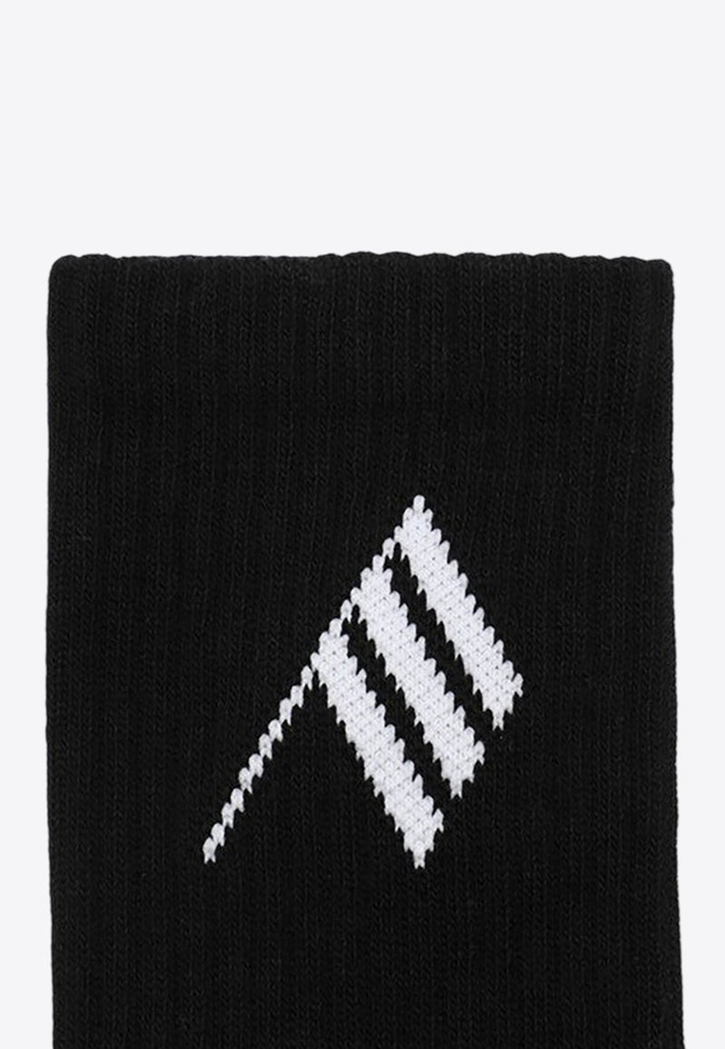 The Attico Ribbed Logo Socks Black 251WCAK00021CCC101/R_ATTIC-414