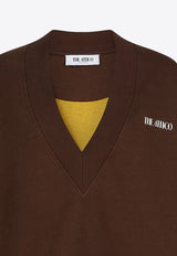 The Attico V-neck Cropped Sweatshirt Brown 251WCF00010JJF007A/R_ATTIC-204