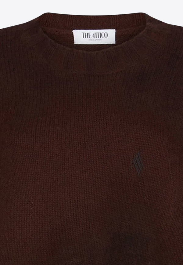 The Attico Asymmetric Wool-Blend Sweater Brown 251WCK00126KWS008S_ATTIC-064