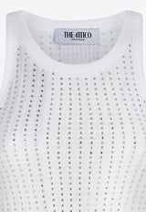 The Attico Rhinestone Embellished Tank Top White 251WCN00004JJJ051T_ATTIC-001