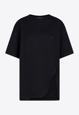 The Attico Logo Embroidered Crewneck T-shirt Black 251WCT00350JJJ025A/R_ATTIC-100