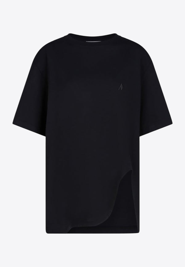 The Attico Logo Embroidered Crewneck T-shirt Black 251WCT00350JJJ025A/R_ATTIC-100