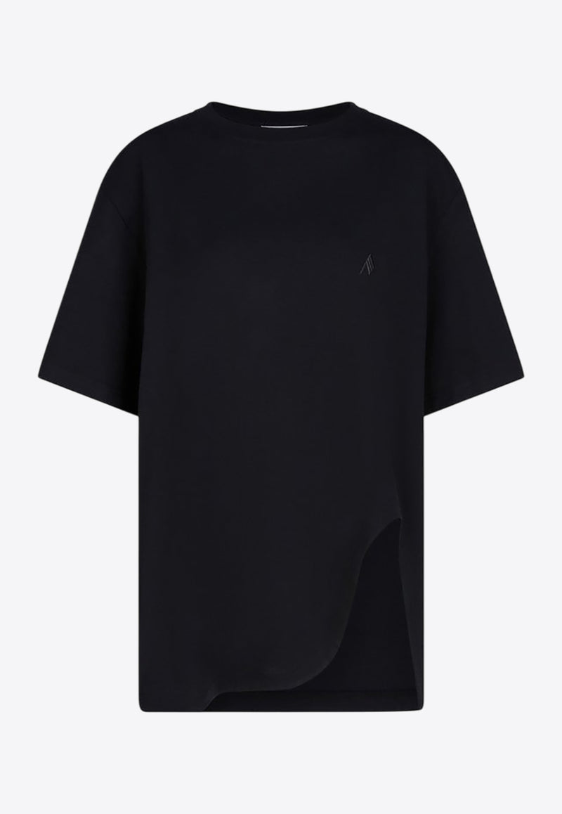 The Attico Logo Embroidered Crewneck T-shirt Black 251WCT00350JJJ025A/R_ATTIC-100