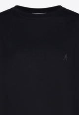 The Attico Logo Embroidered Crewneck T-shirt Black 251WCT00350JJJ025A/R_ATTIC-100