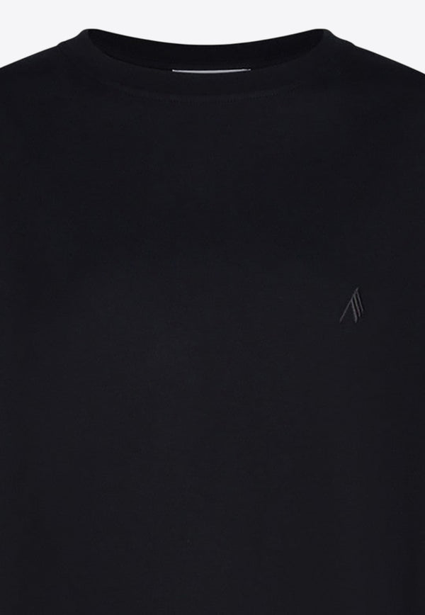 The Attico Logo Embroidered Crewneck T-shirt Black 251WCT00350JJJ025A/R_ATTIC-100