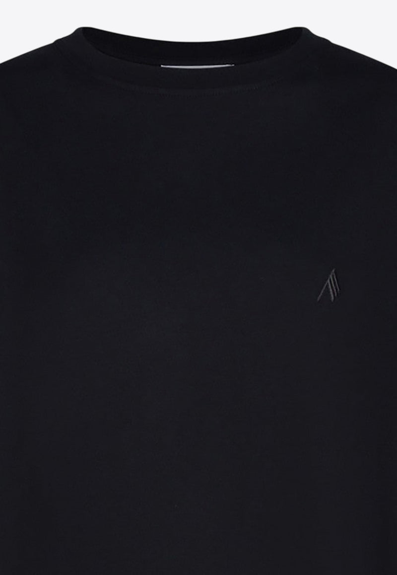 The Attico Logo Embroidered Crewneck T-shirt Black 251WCT00350JJJ025A/R_ATTIC-100