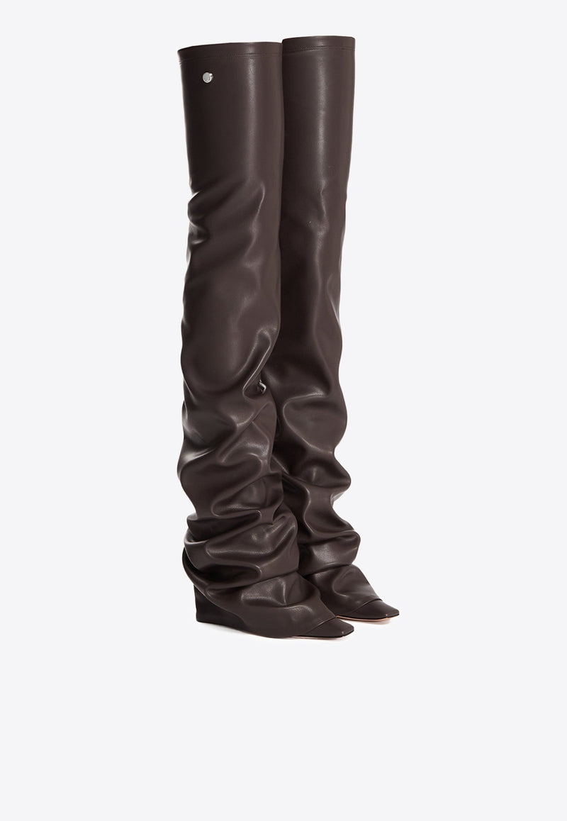 The Attico Robin 95 Over-the-Knee Boots Brown 251WSH00872PUR003AA_064
