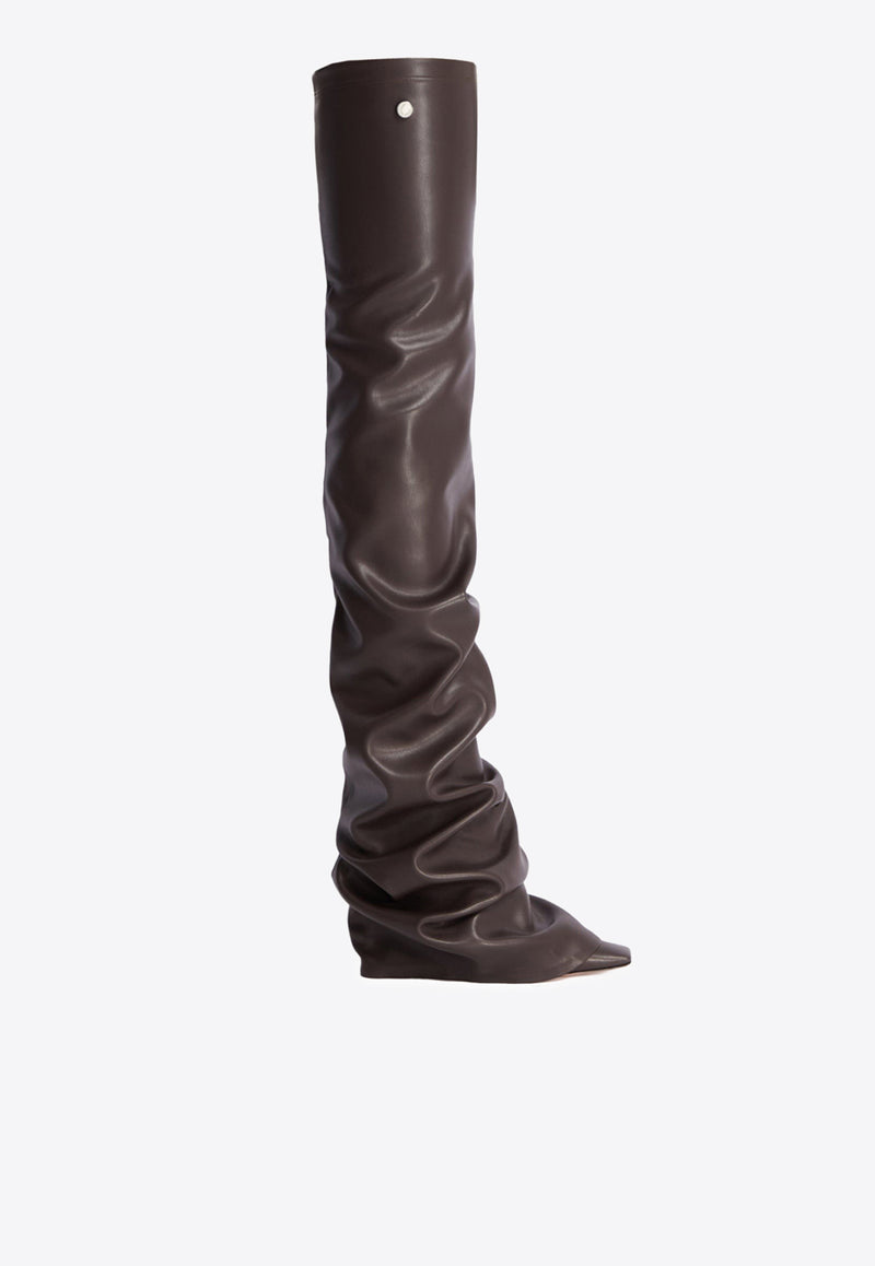 The Attico Robin 95 Over-the-Knee Boots Brown 251WSH00872PUR003AA_064
