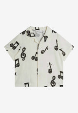 Mini Rodini Girls Musical Notes Shirt White 2522017910CO/Q_MIRO-WHT