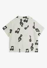 Mini Rodini Girls Musical Notes Shirt White 2522017910CO/Q_MIRO-WHT