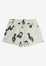 Mini Rodini Boys Musical Notes Shorts White 2523016210CO/Q_MIRO-WHT