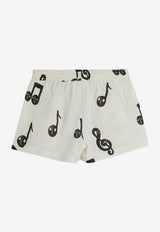 Mini Rodini Boys Musical Notes Shorts White 2523016210CO/Q_MIRO-WHT