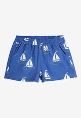 Mini Rodini Boys Printed Sailboats Shorts Blue 2523016460CO/Q_MIRO-BL