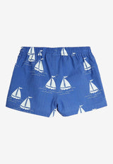 Mini Rodini Boys Printed Sailboats Shorts Blue 2523016460CO/Q_MIRO-BL